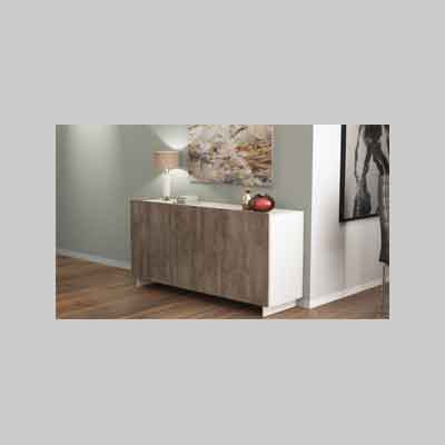 MOBILE MADIA 'SB9' BIANCO/ROVERE GRIGIO cm 150x41,5x76h