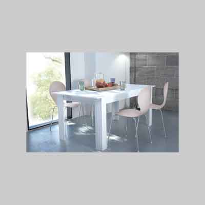 TAVOLO DA PRANZO 'PEPPER 110' BIANCO cm 110x75x75h