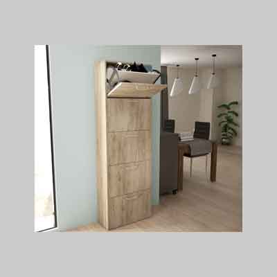 SCARPIERA CINQUE ANTE 'DROPDOWN 5' QUERCIA CHIARO cm 59x25x172h