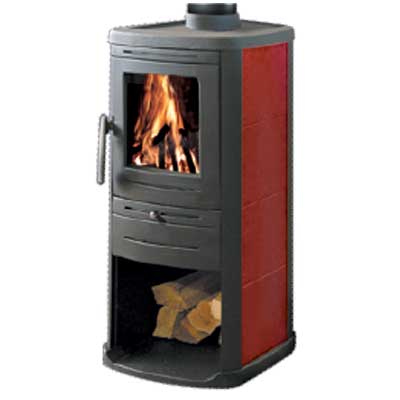 STUFA A LEGNA ''ERIKA'' 4,8 KW Bordeaux al miglior prezzo online.
