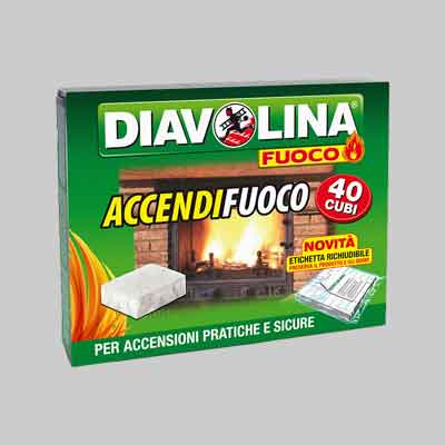 ACCENDIFUOCO 'DIAVOLINA' 40 cubi. (cartone 24 pz)