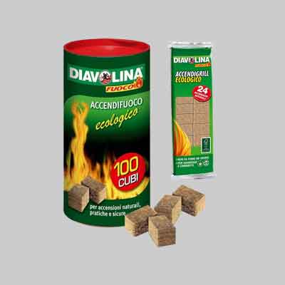 ACCENDIGRILL ECOLOGICO 'DIAVOLINA' 100 cubi