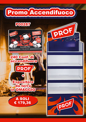 PROMO ESPOSITORE ACCENDIFUOCO 'PROF' 240 confezione da 32 pezzi