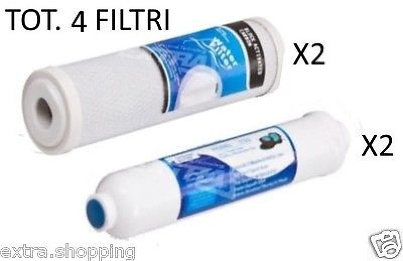 4 FILTRI FILTRO CARTUCCIA CTO CARBONE ATTIVO T33 FLOW  10" DEPURATORE OSMOSI