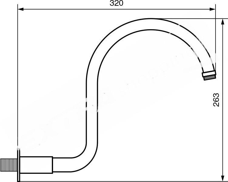BRACCIO BRACCETTO DOCCIA TONDO D. 22 IN OTTONE EMMEVI  C00648 CROMATO