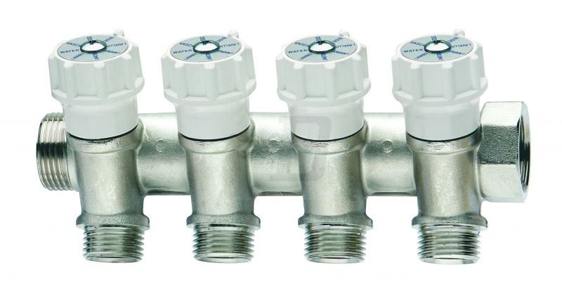 COLLETTORE DI DISTRIBUZIONE COMPONIBILE CON VALVOLE DI INTERCETTAZIONE 3/4" x 2 (cf. 4 NR)