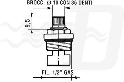 2 PZ MOVIMENTO CERAMICO SERIE PRIMA MOD.13V Fil. 1/2" GAS