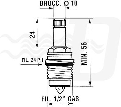 2 PZ VITONI SERIE EPOCA MOD. 3V Fil. 1/2" GAS