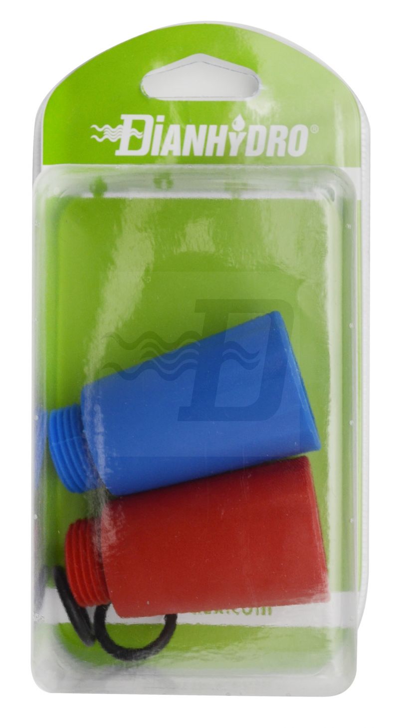 COPPIA TAPPO PROVA IMPIANTI BLU/ROSSO BLISTER 1/2