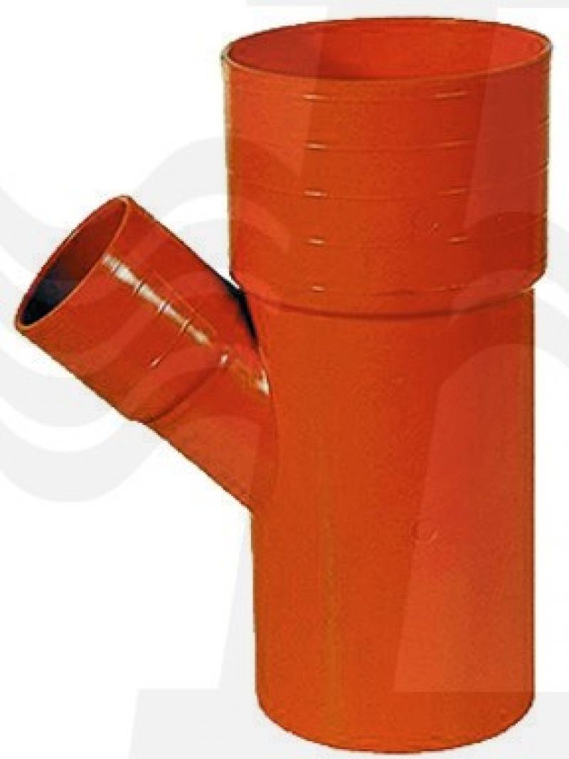 DERIVAZIONI 45° RIDOTTE IN PVC ROSSO Diam. 100 x 40 (cf. 10 NR)