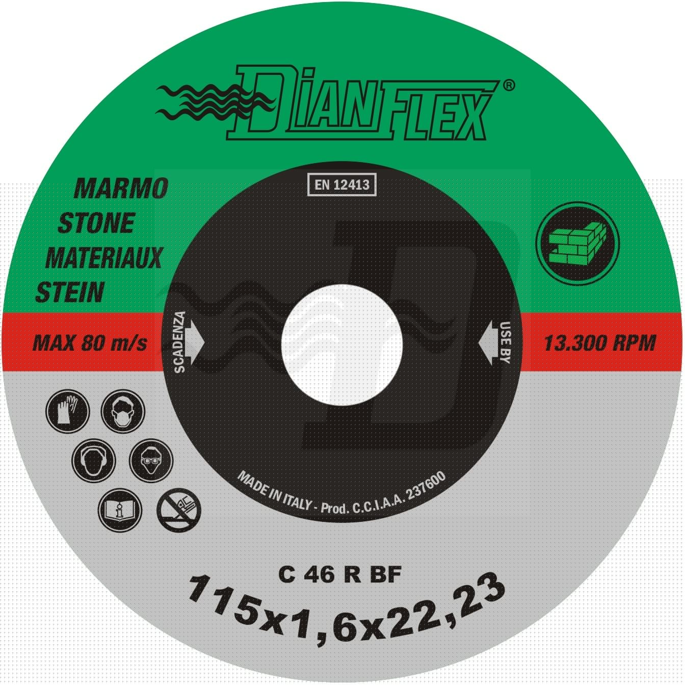 DISCO ABRASIVO PER MARMO mm 230 x sp. 2.0