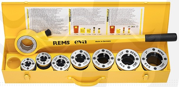 FILIERA A CRICCO REMS EVA SET R 1/2-1"1/4 Set R 1/2-3/4-1-1"1/4