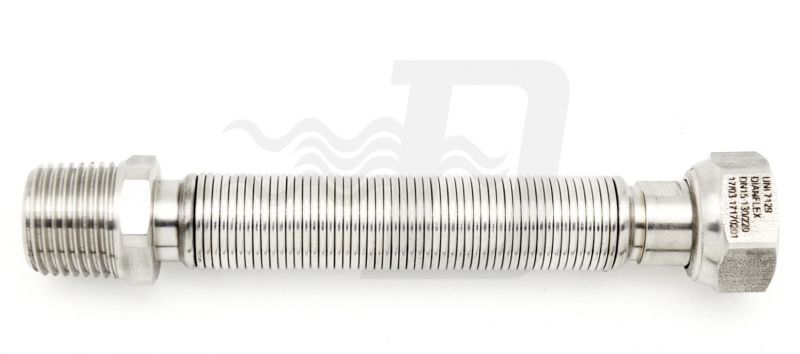 FLESSIBILE INOX RACCORDO IN OTTONE MM 130 / 220 (per Acqua) 1/2