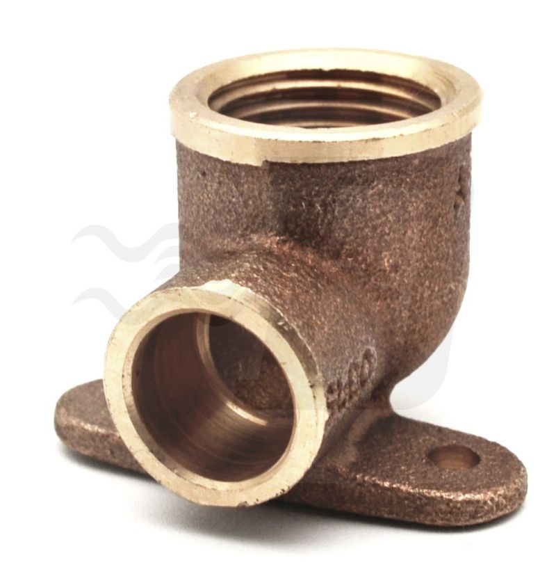 GOMITO BRONZO F. CON 2 FLANGE A SALDARE 1/2 x 12 (cf. 10 NR)