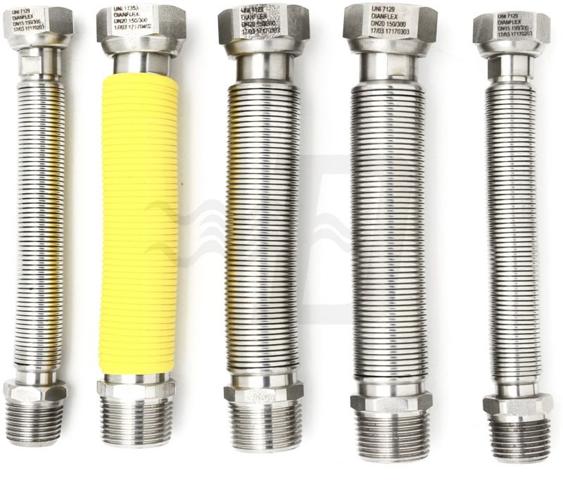 KIT 5 PZ FLESSIBILI INOX ESTENSIBILI PER CALDAIE A GAS mm. 150/300