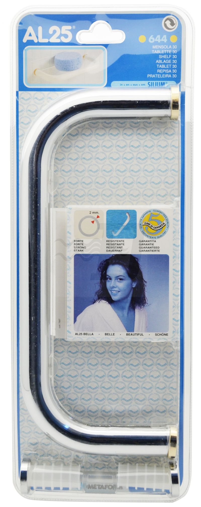MENSOLA 30 CM SERIE STORICA AL25 METAFORM Cromo
