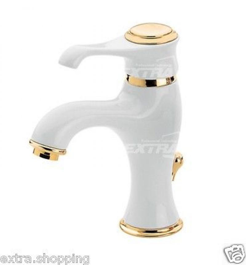 MISCELATORE LAVABO EMMEVI TIFFANY 6003 BIANCO ORO