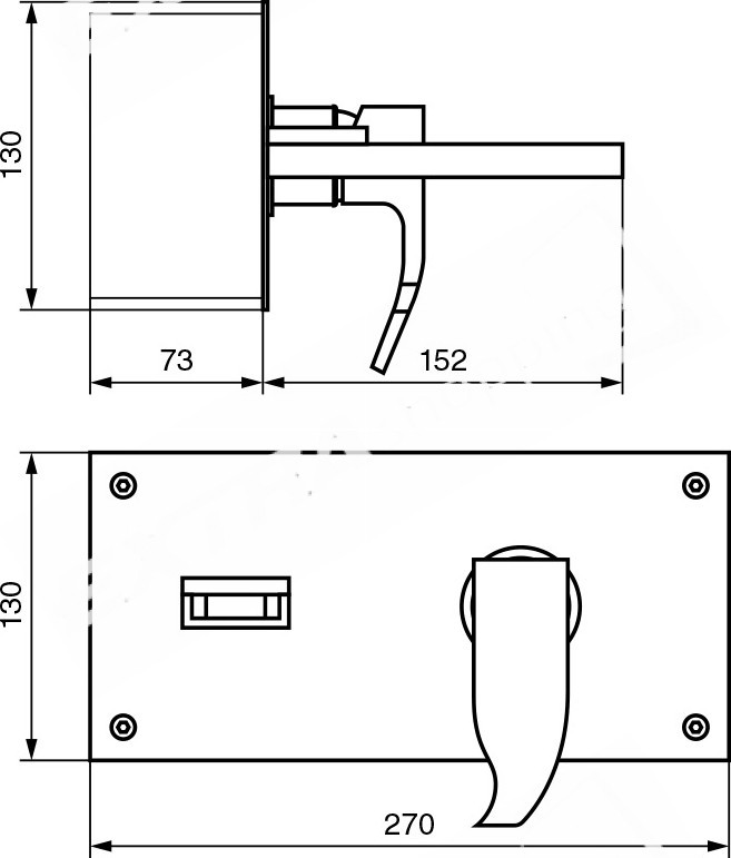 MISCELATORE LAVABO INCASSO EMMEVI NIAGARA 74056 CASCATA CROMATO