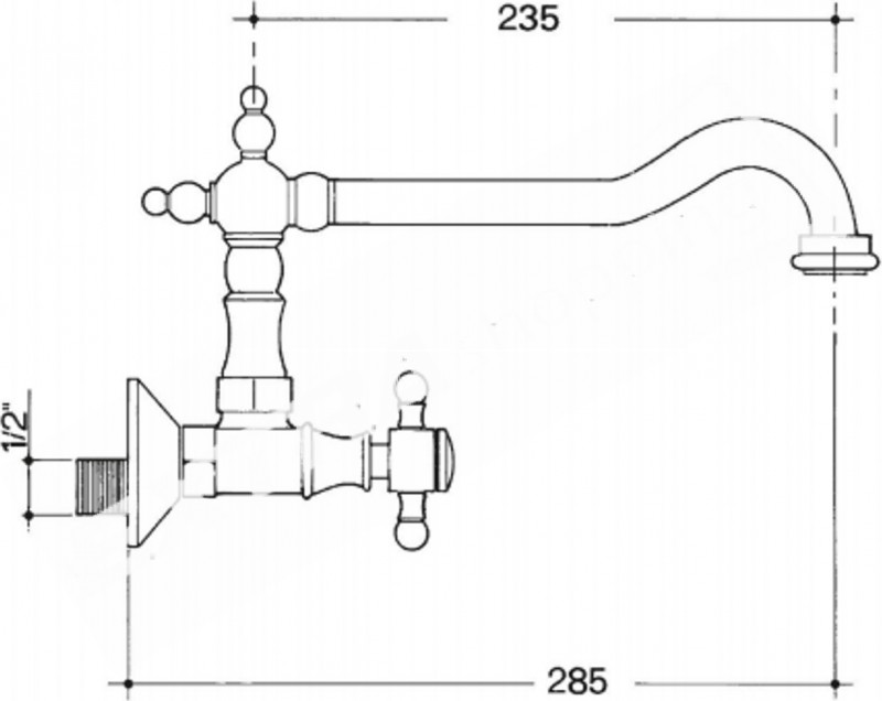 MISCELATORE LAVELLO A MURO CUCINA CROLLA ACCADEMIA 7014 CROMO