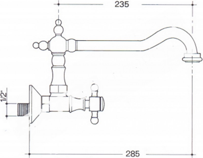 MISCELATORE LAVELLO A PARETE CROLLA BOSTON 7114 CROMO