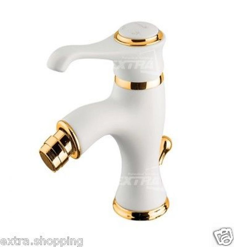 MISCELATORE RUBINETTO BIDET EMMEVI TIFFANY 6004 BIANCO ORO