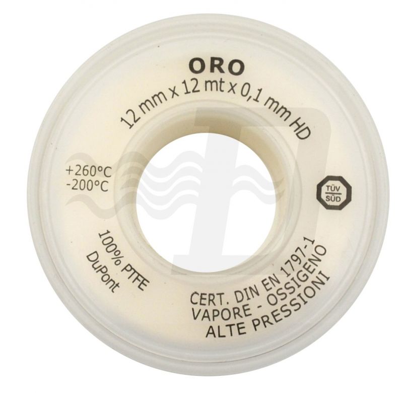 NASTRO PTFE ORO 12MM x 12MT x 0.10mm Oro (cf. 250 NR)