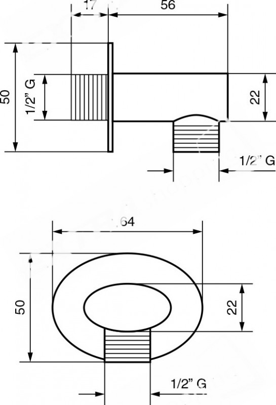 PRESA ACQUA OVALE IN OTTONE EMMEVI C06914 CROMATO