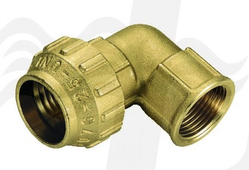 RACCORDO CURVO FEMMINA IN OTTONE TIEMME 3/4" x 25 (cf. 5 NR)