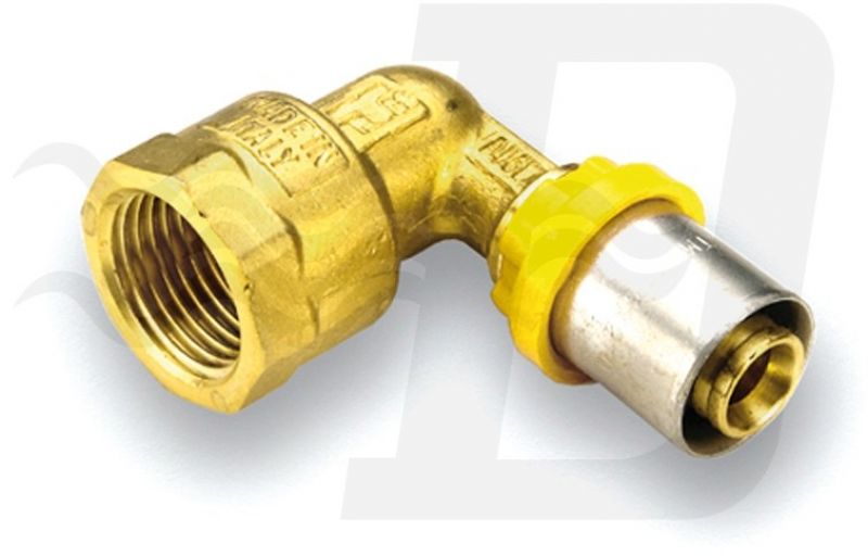 RACCORDO PER GAS CURVO FEMMINA 20 x 3/4" (cf. 10 NR)