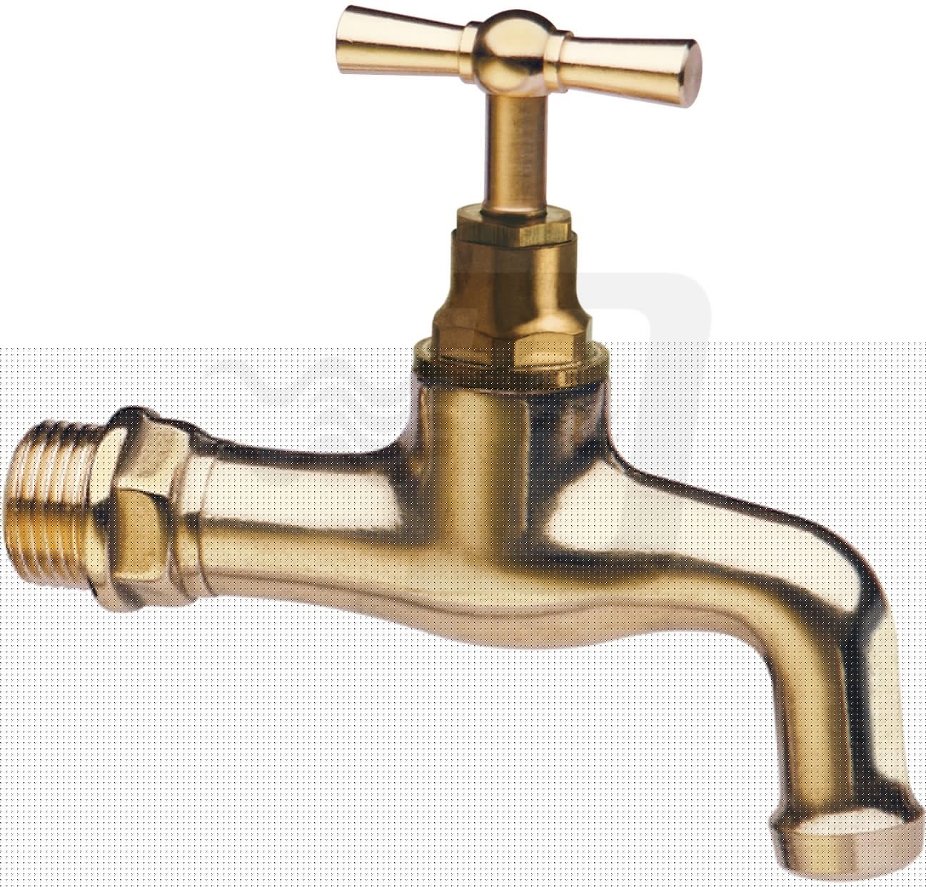 RUBINETTO CURVO IN OTTONE LUCIDATO 1/2" (DN 15) (cf. 10 NR)