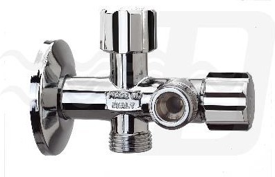 RUBINETTO DUAL N+S 1/2" CON ROSONE 1/2 x 1/2 x 1/2