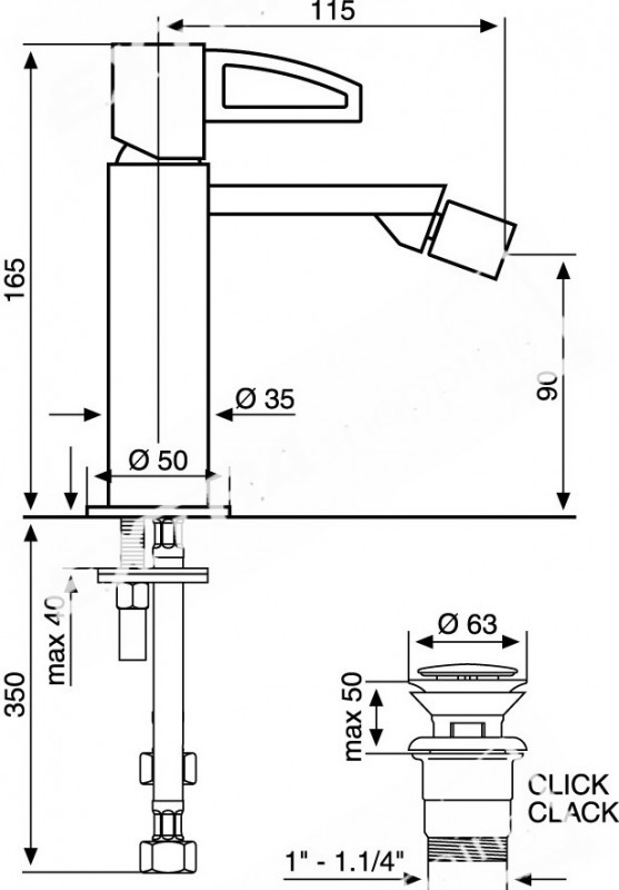 RUBINETTO MISCELATORE  BIDET  ADE 78004LA EMMEVI CROMATO MODERNO