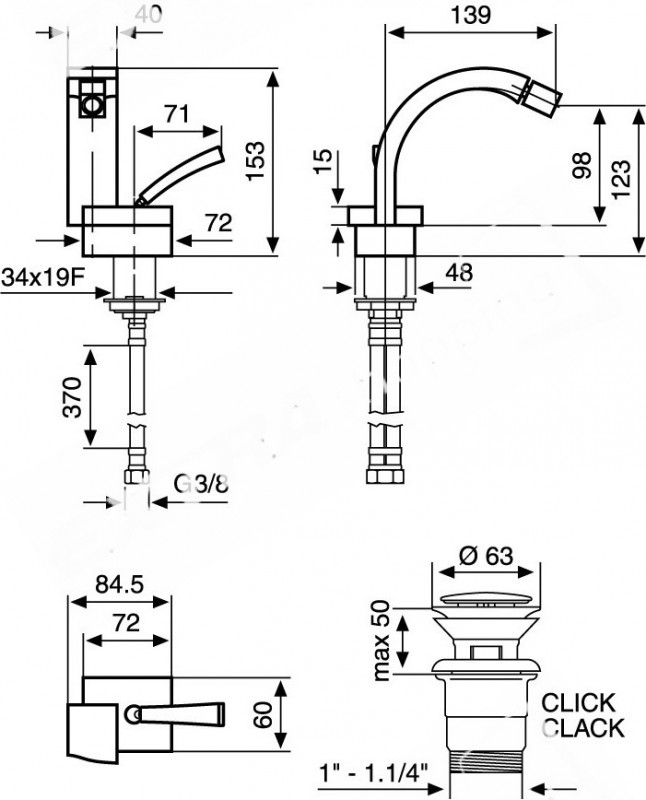 RUBINETTO MISCELATORE BIDET EMMEVI  ANTEF 42004 CROMATO