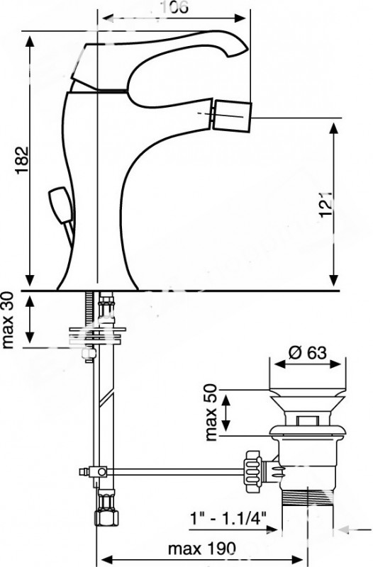 RUBINETTO MISCELATORE BIDET EMMEVI ARES 76004 CROMATO