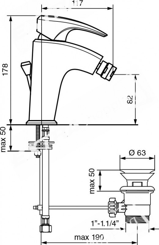 RUBINETTO MISCELATORE BIDET EMMEVI KALI' 75004 CROMATO