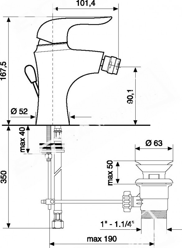 RUBINETTO MISCELATORE BIDET EMMEVI NECO 91004 CROMATO
