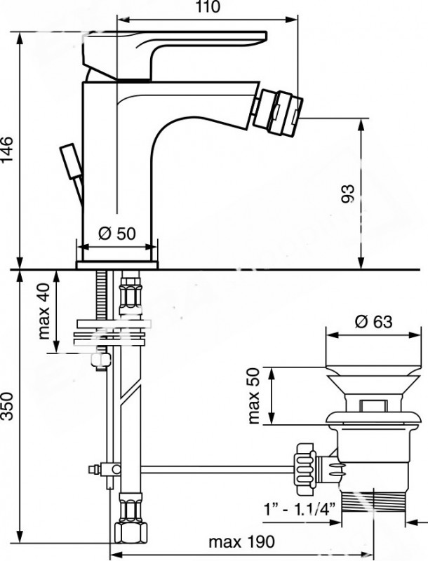 RUBINETTO MISCELATORE BIDET EMMEVI NEFER 77004 CROMATO