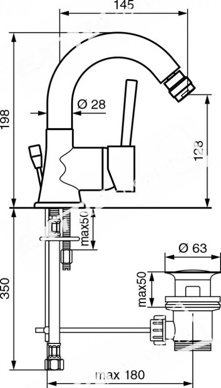 RUBINETTO MISCELATORE BIDET EMMEVI PIPER 45074 CROMATO
