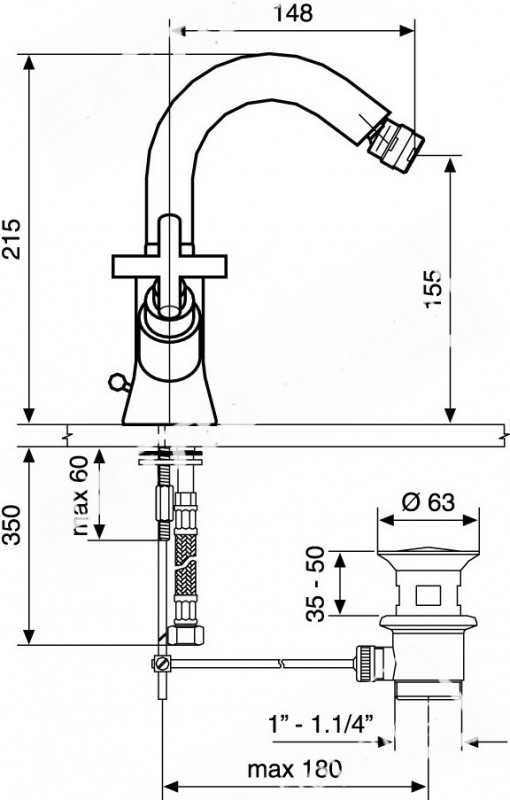 RUBINETTO MISCELATORE BIDET EMMEVI SPIRIT NEW 31054 CROMATO MODERNO