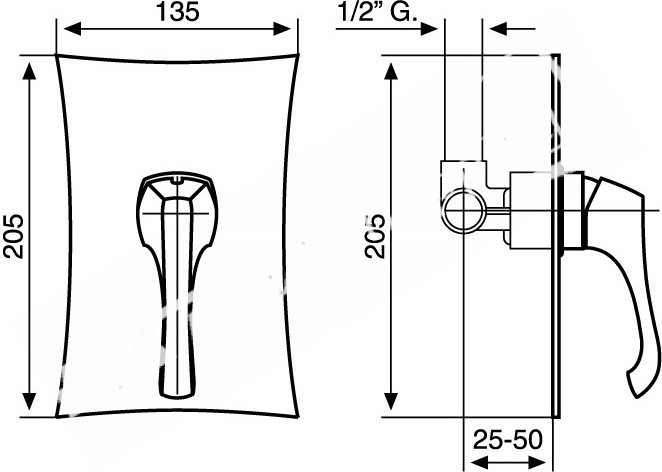 RUBINETTO MISCELATORE DOCCIA INCASSO EMMEVI ARES 76009 CROMATO