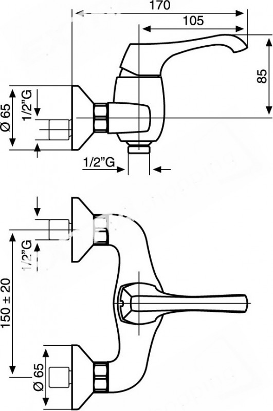 RUBINETTO MISCELATORE GRUPPO DOCCIA EMMEVI ARES 76002 CROMATO