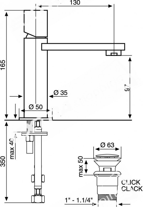 RUBINETTO MISCELATORE LAVABO  ADE 78003 EMMEVI CROMATO MODERNO