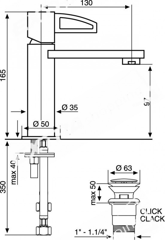 RUBINETTO MISCELATORE LAVABO  ADE EMMEVI 78003LA CROMATO MODERNO