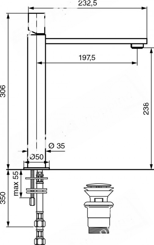 RUBINETTO MISCELATORE LAVABO ALTO ADE 78006 EMMEVI CROMATO MODERNO