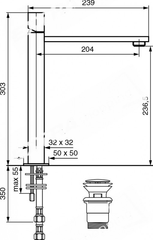 RUBINETTO MISCELATORE LAVABO ALTO GEA EMMEVI 26006 CROMATO