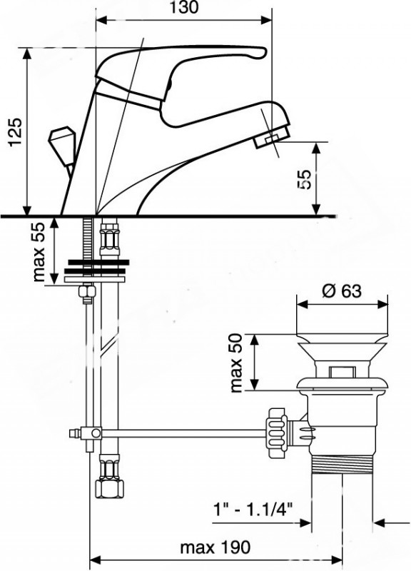 RUBINETTO MISCELATORE  LAVABO EMMEVI AMBRA 9003 CROMATO