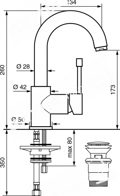 RUBINETTO MISCELATORE LAVABO EMMEVI EDEN 71043 CROMATO