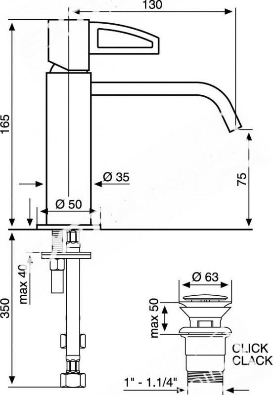RUBINETTO MISCELATORE LAVABO EMMEVI MINU ' 83003LA CROMATO