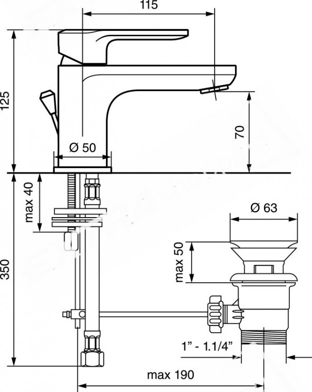 RUBINETTO MISCELATORE LAVABO EMMEVI NEFER 77033 CROMATO