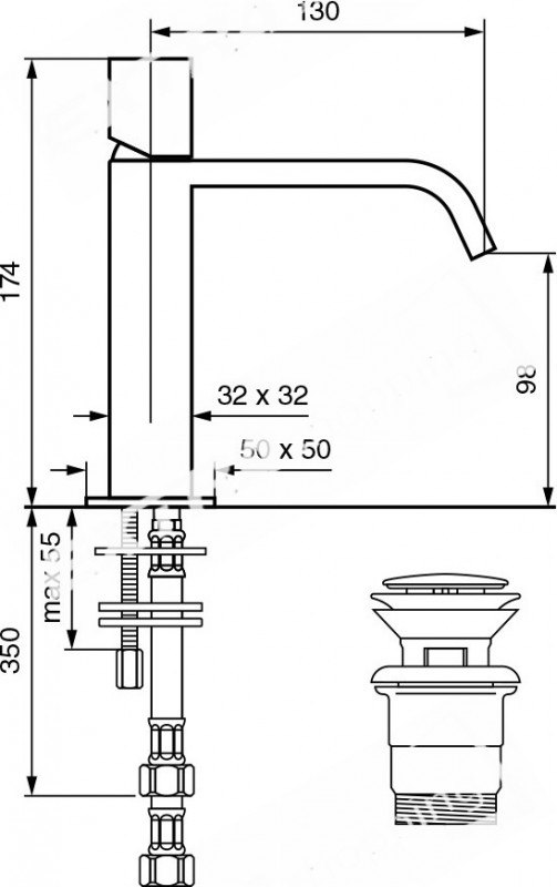 RUBINETTO MISCELATORE LAVABO EMMEVI SIRIS 47003 CROMATO
